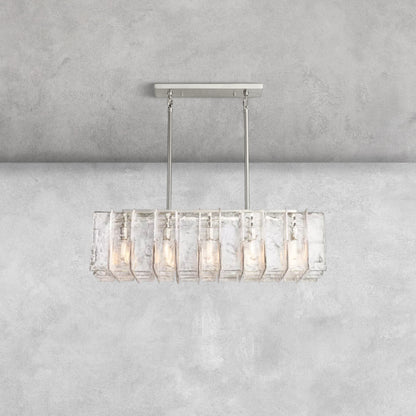Haetic Smoke Glass Rectangular Chandelier 49'' 67''
