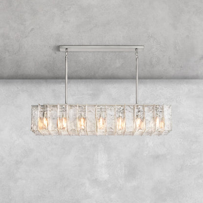Haetic Smoke Glass Rectangular Chandelier 49'' 67''