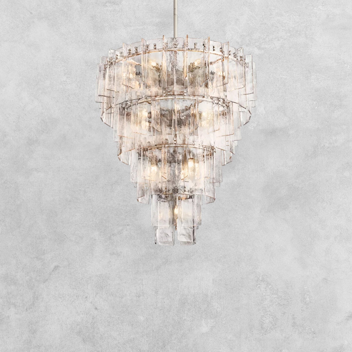 Haetic Glass Tiered Round Chandelier 36'' 47''