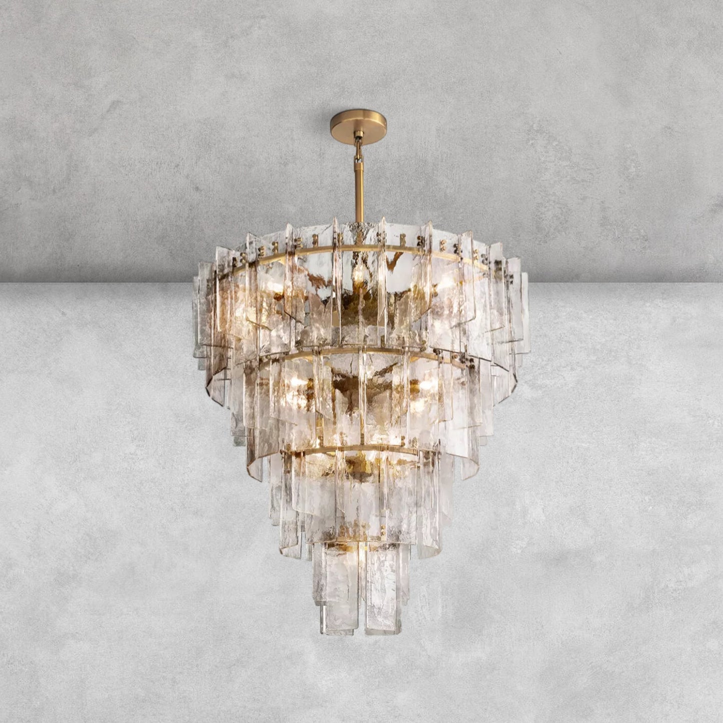 Haetic Glass Tiered Round Chandelier 36'' 47''