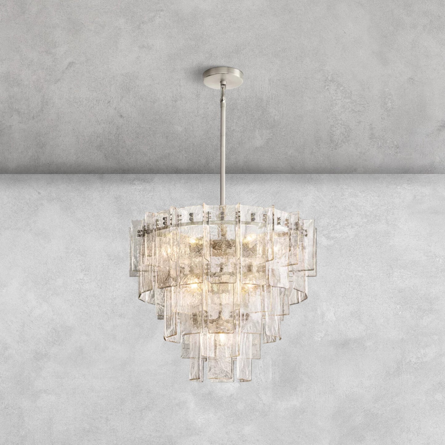 Haetic Glass Tiered Round Chandelier 36'' 47''