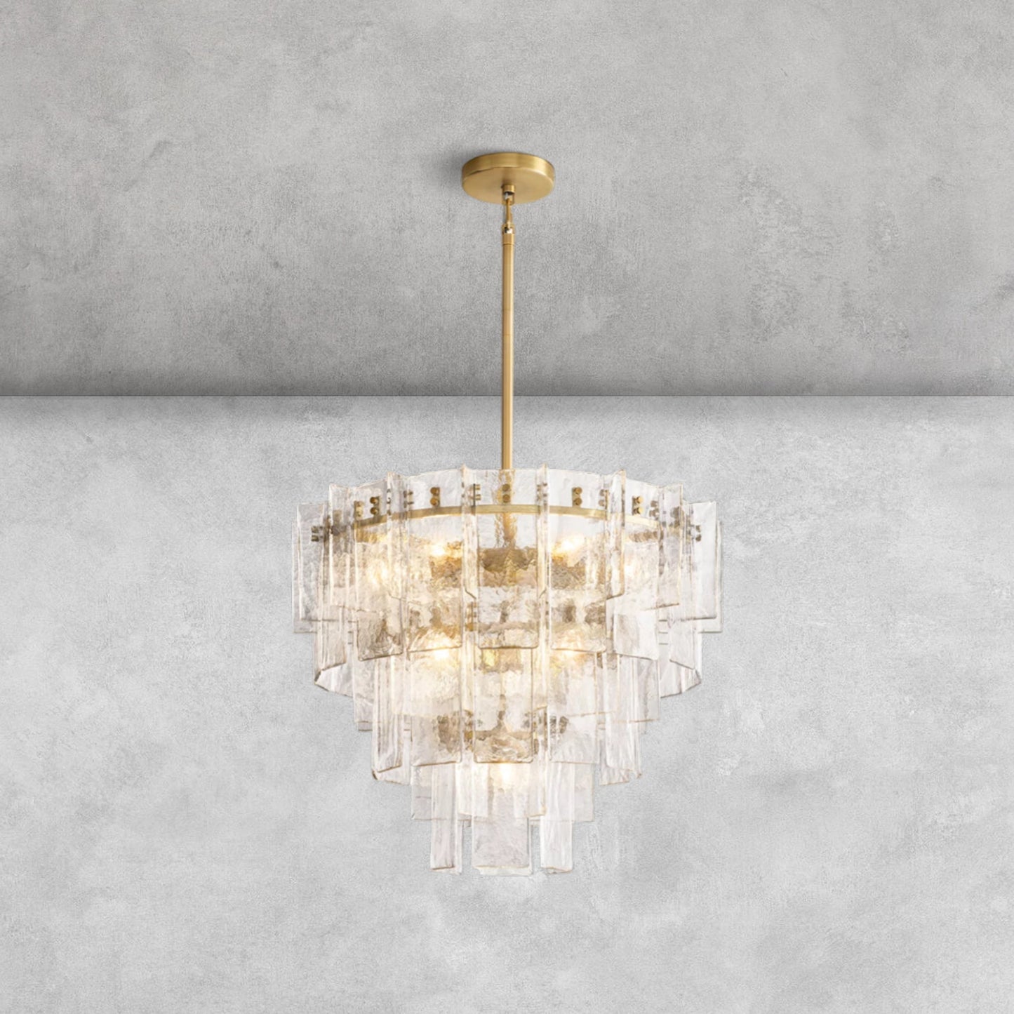 Haetic Glass Tiered Round Chandelier 36'' 47''