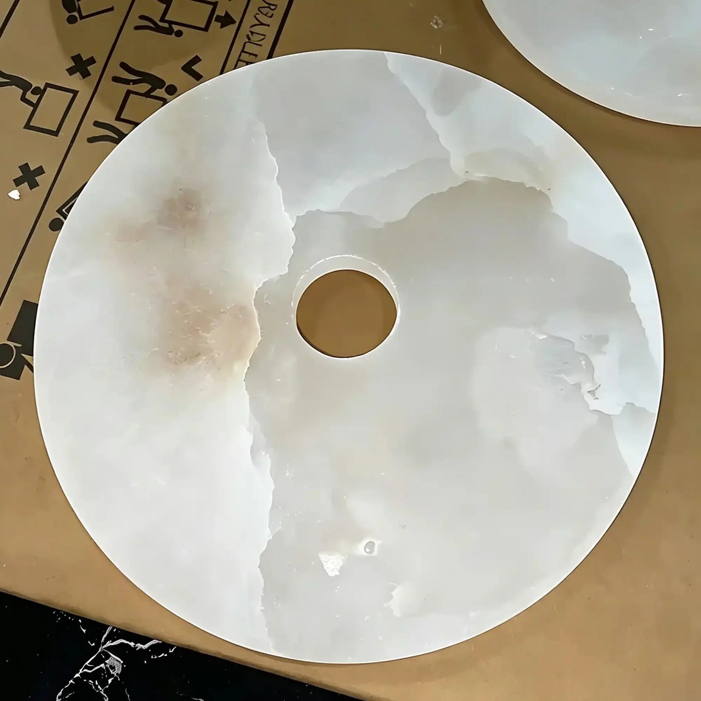 Median Alabaster Flush mount Wall Sconce