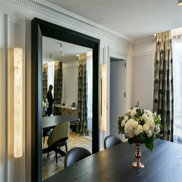 Merlin Garron Modern Alabaster Linear Wall Sconce