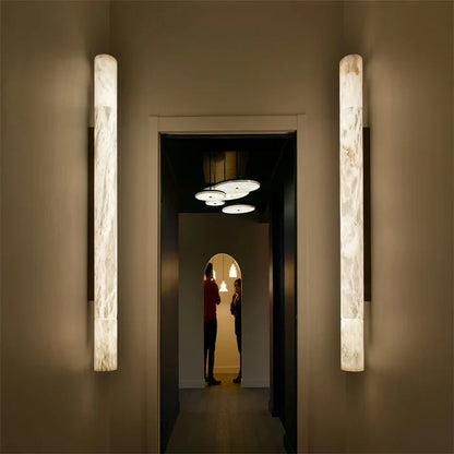 Merlin Garron Modern Alabaster Linear Wall Sconce