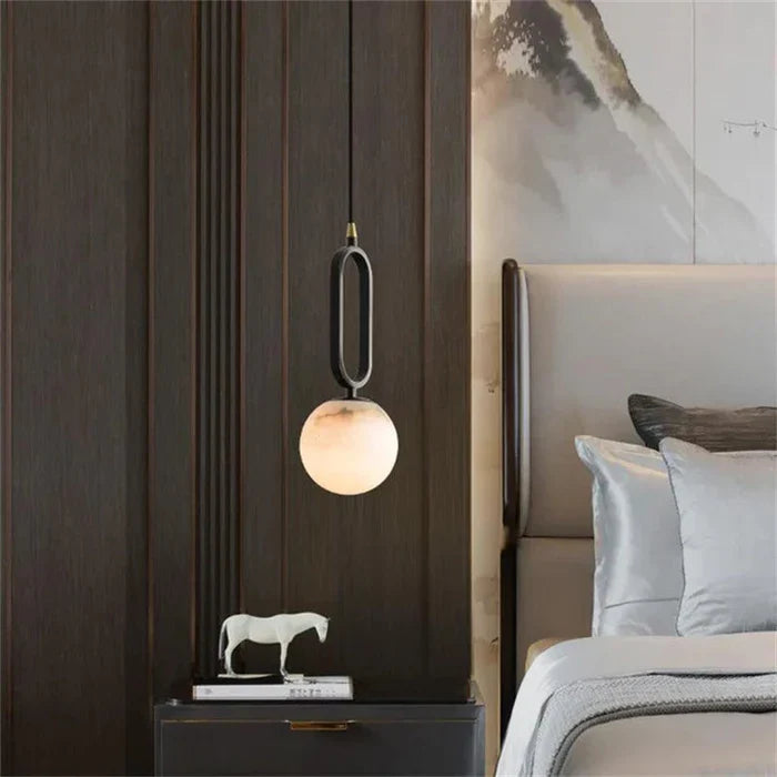 Merlin Phoenix Alabaster Sphere Pendant Light