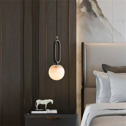 Merlin Phoenix Alabaster Sphere Pendant Light