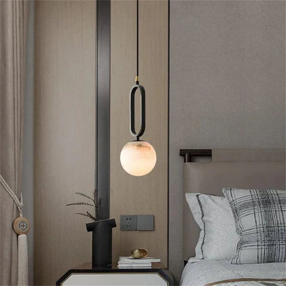 Merlin Phoenix Alabaster Sphere Pendant Light