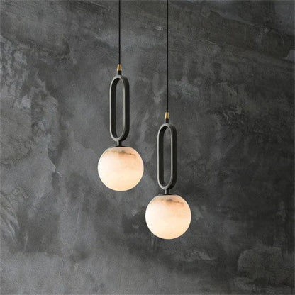 Merlin Phoenix Alabaster Sphere Pendant Light