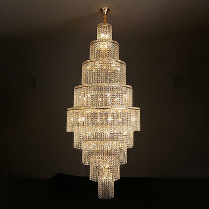 Merlin Tiered Crystal Foyer Chandelier