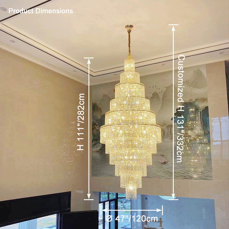 Merlin Tiered Crystal Foyer Chandelier