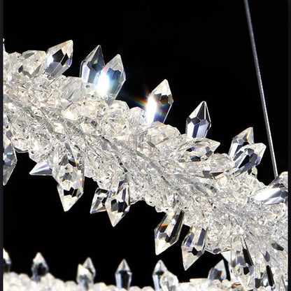 Modern 3-Ring Halo Crystal Chandelier for Living Room/Bedroom