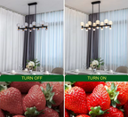 Modern Black Linear Dining Room Chandelier 12/16 Lights