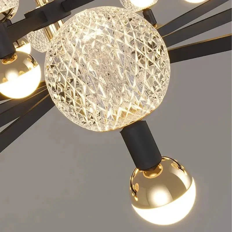 Modern Black Linear Dining Room Chandelier 12/16 Lights