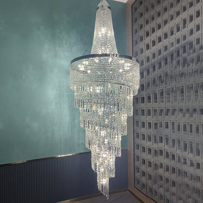 Modern Crystal Tassel Chandelier for Foyer/Staircase
