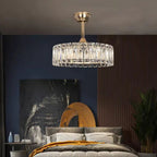 Modern Invisible Blade Fan Light Crystal Chandelier
