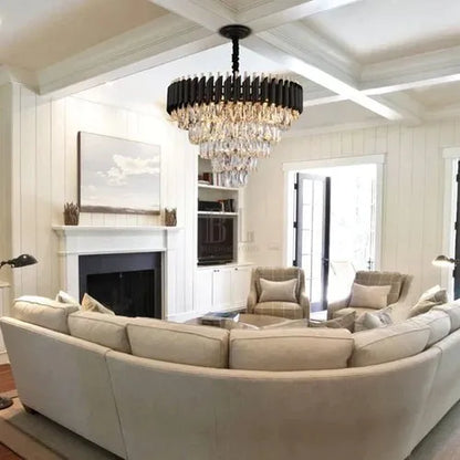 Modern Luxury Multi-Tier Oval/Round Crystal Tiered Chandelier