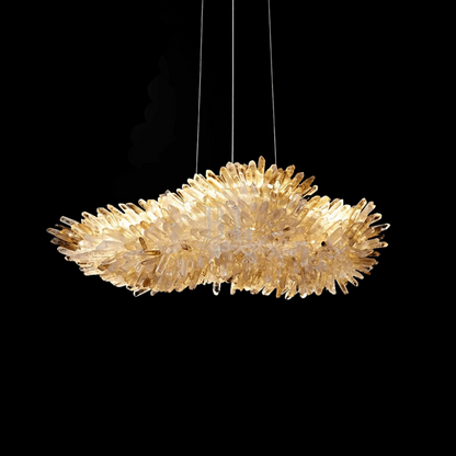 Modern Natural Crystal Wing Chandelier