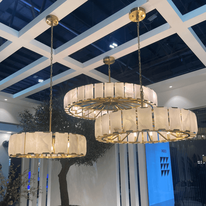 Modern Round Alabaster Chandelier for Living Room/Bedroom