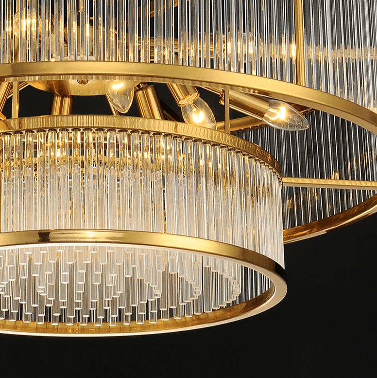 Modern Round/Rectangular Glass Rods Chandelier