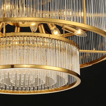 Modern Round/Rectangular Glass Rods Chandelier