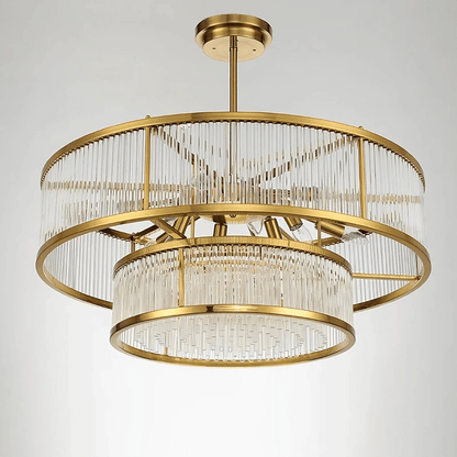 Modern Round/Rectangular Glass Rods Chandelier