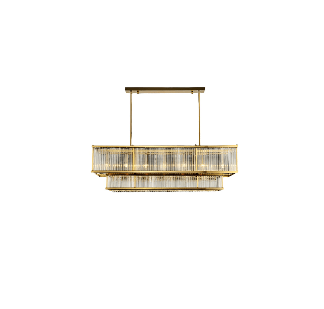Modern Round/Rectangular Glass Rods Chandelier