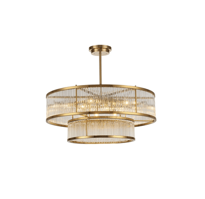 Modern Round/Rectangular Glass Rods Chandelier