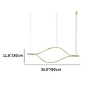 Modern Simple Brass Waving Chandelier