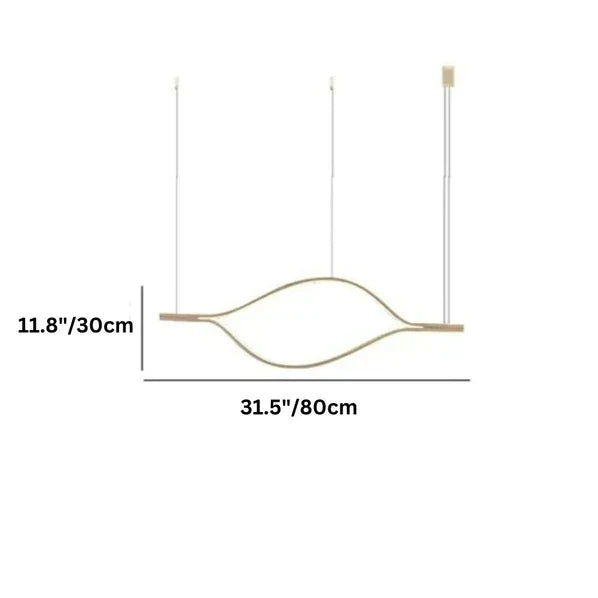 Modern Simple Brass Waving Chandelier
