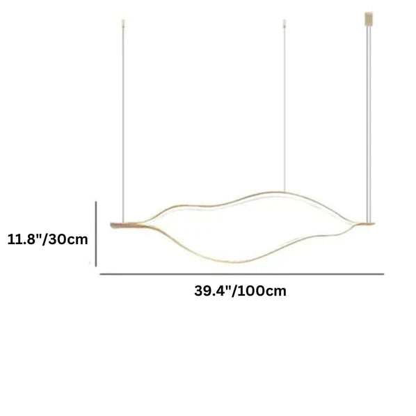 Modern Simple Brass Waving Chandelier