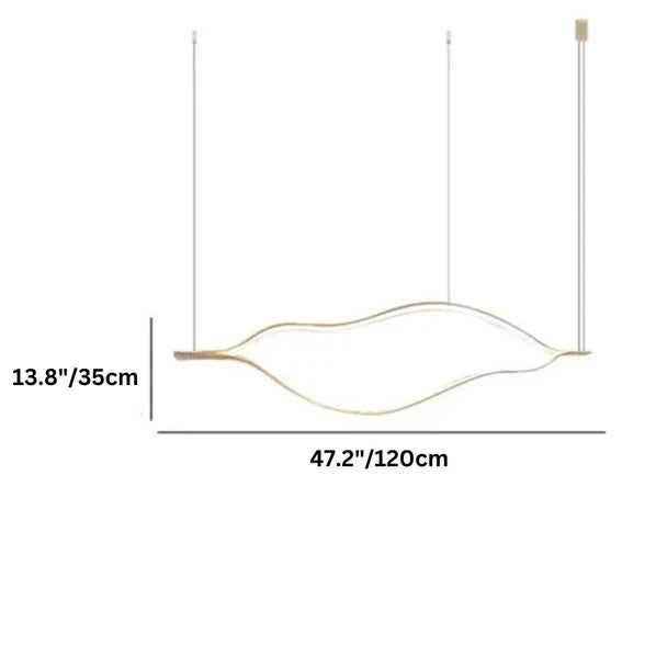 Modern Simple Brass Waving Chandelier
