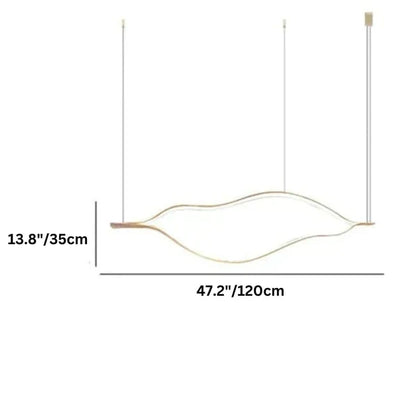 Modern Simple Brass Waving Chandelier