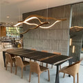 Modern Simple Brass Waving Chandelier