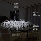 Doris Rectangle Branch Chandelier 45"L Silver
