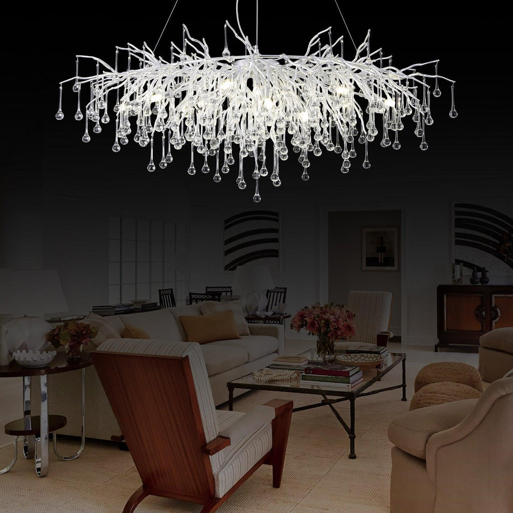 Doris Rectangle Branch Chandelier 45"L Silver