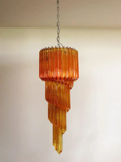 Murano Glass Chandelier – Spiral – Amber