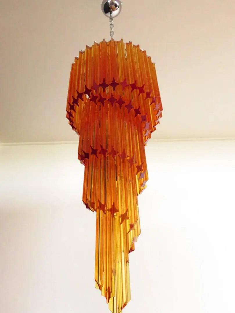 Murano Glass Chandelier – Spiral – Amber