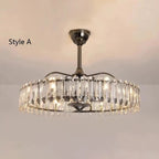 New Modern Invisible Fan Light Candle Crystal Chandelier
