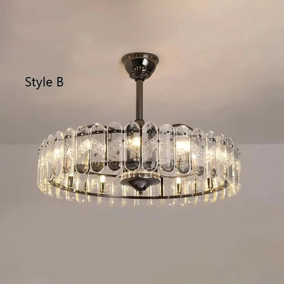 New Modern Invisible Fan Light Candle Crystal Chandelier
