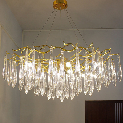 Agnes Aluminum Branch Crystal Chandelier