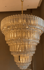 Oversized Multi-layers Luxury Gold Crystal Chandelier For Large Foyer/Hallway/Entryway