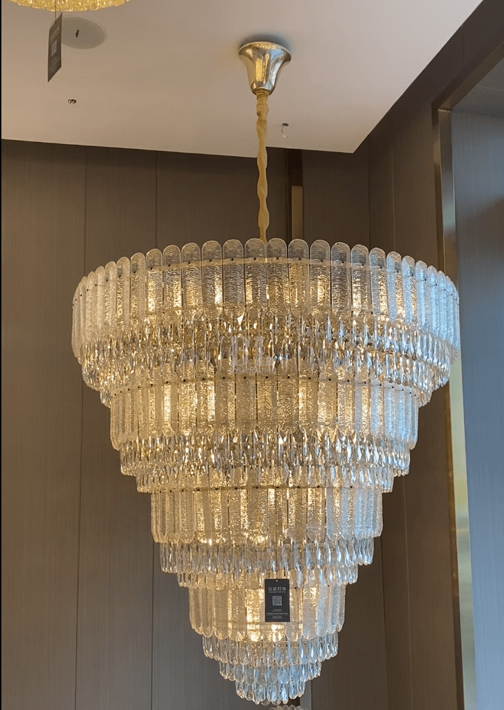 Oversized Multi-layers Luxury Gold Crystal Chandelier For Large Foyer/Hallway/Entryway