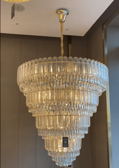 Oversized Multi-layers Luxury Gold Crystal Chandelier For Large Foyer/Hallway/Entryway