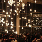 Oversized Nordic Art Round Air Bubbles Pendant Chandelier for Stairs/Spiral Staircase/Hotel Lobby