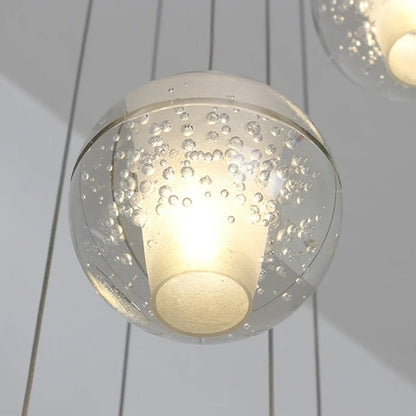 Oversized Nordic Art Round Air Bubbles Pendant Chandelier for Stairs/Spiral Staircase/Hotel Lobby