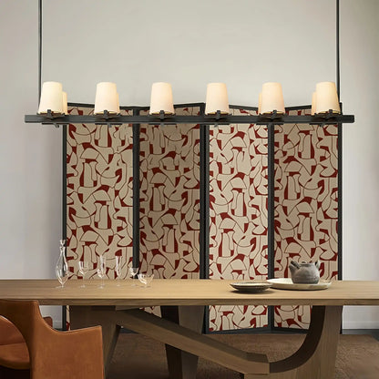 Pauilla Fabric Shade Linear Chandelier 49" 60”