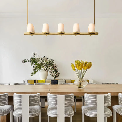 Pauilla Fabric Shade Linear Chandelier 49" 60”