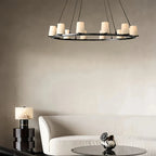 Pauilla Fabric Shade Round Chandelier 36" 48" 60″