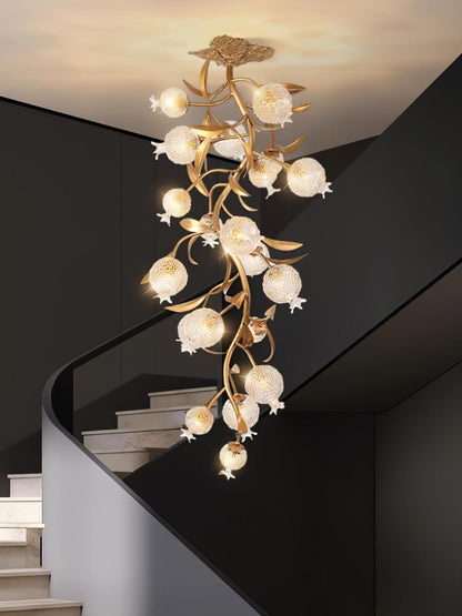 Pomegranate Brass Branch Chandelier